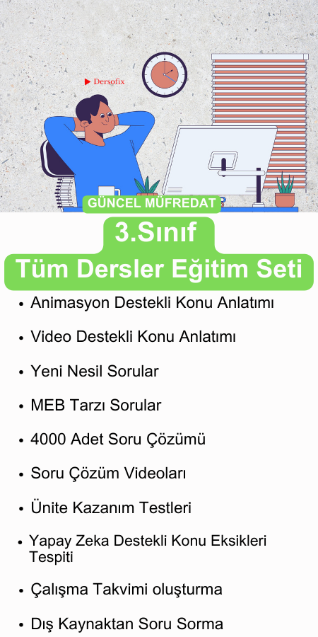 3 . Sınıf Tüm Dersler Eğitim Paketi