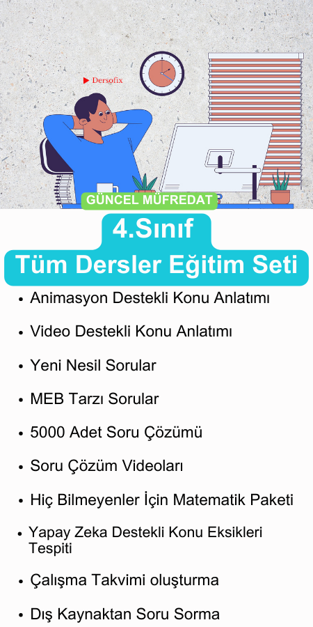 4 . Sınıf Tüm Dersler Eğitim Paketi